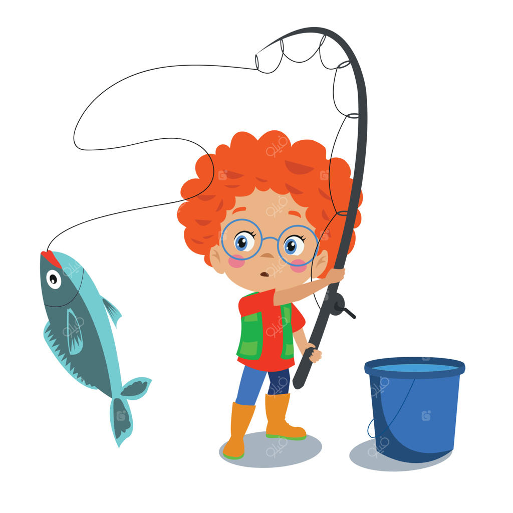 پسرک ماهیگیر بانمک در حال ماهیگیری