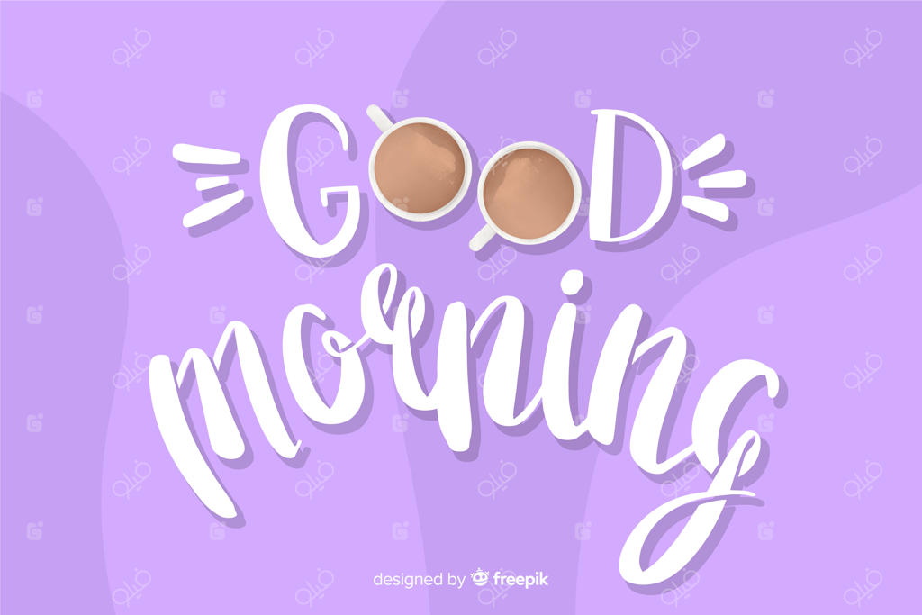 پس‌زمینه‌ی خوش‌نویسی خلاقانه صبح‌بخیر