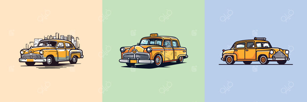 تصویر کلیپ‌آرت تاکسی وکتور