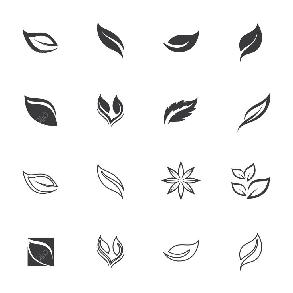 آیکون‌های وکتور برگ سبز و عناصر طبیعت و اکولوژی