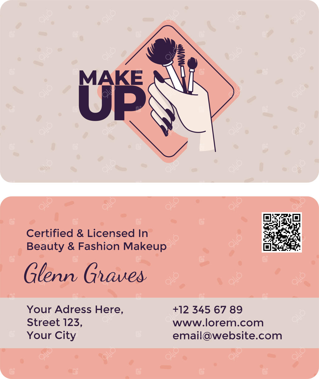 کارت ویزیت آرایشگری حرفه‌ای وکتور متخصص زیبایی