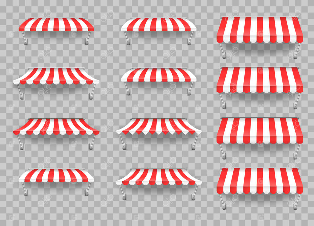 سایه‌بان بازار، چتر راه‌راه تابستانی برای طراحی مغازه