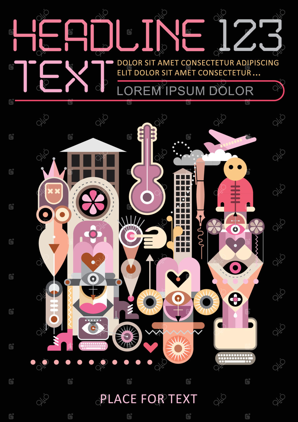 طراحی قالب هنری انتزاعی