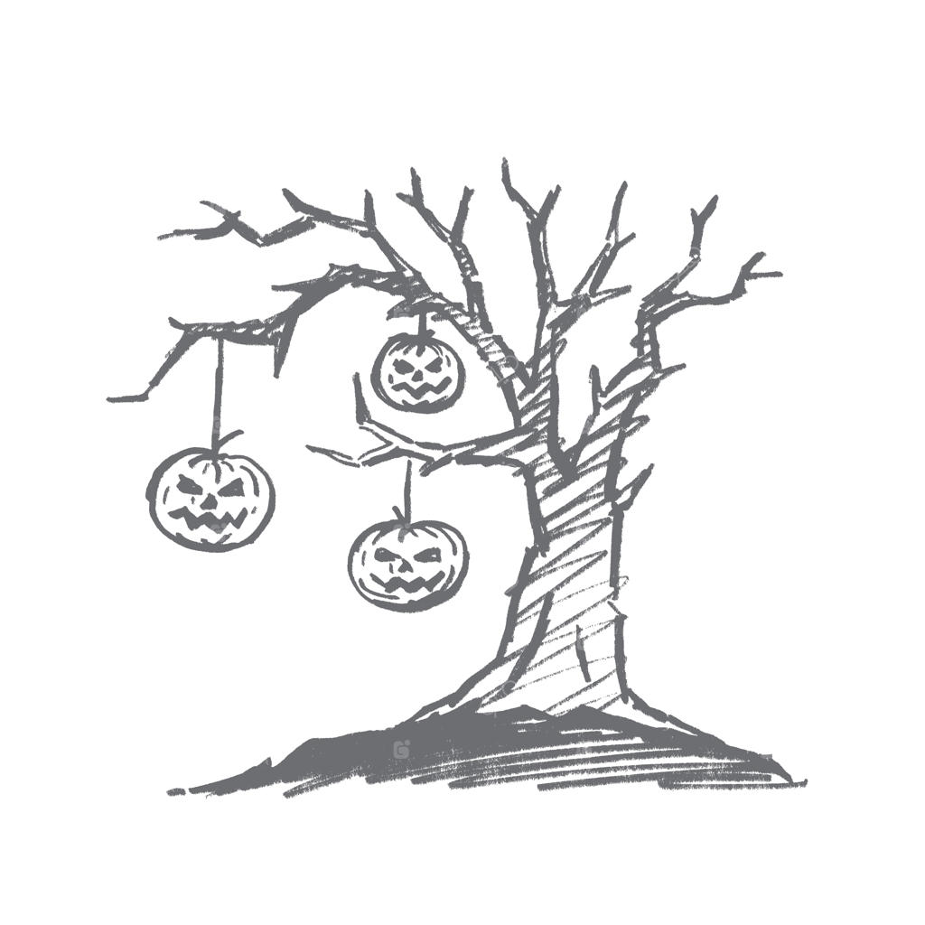 طرح مفهومی هالووین با طراحی دستی
