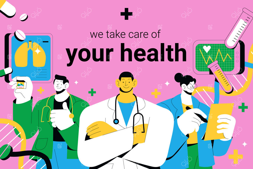 پس‌زمینه سلامت طراحی شده با دست