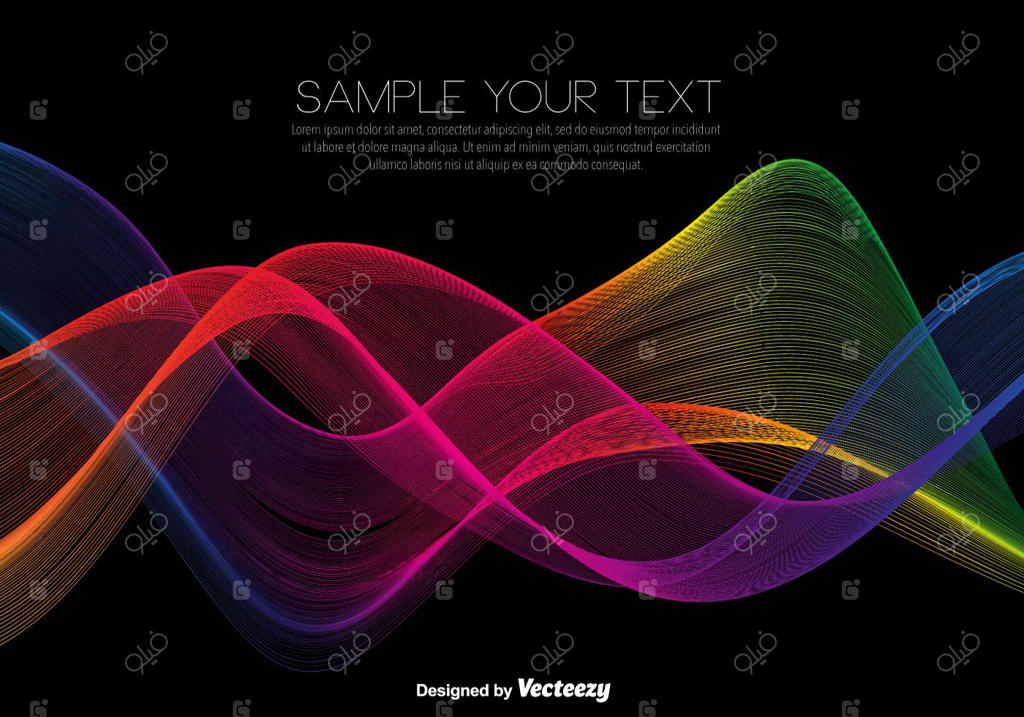 وکتور امواج انتزاعی رنگارنگ