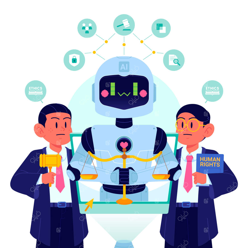 تصویرسازی اخلاق هوش مصنوعی با طراحی دستی