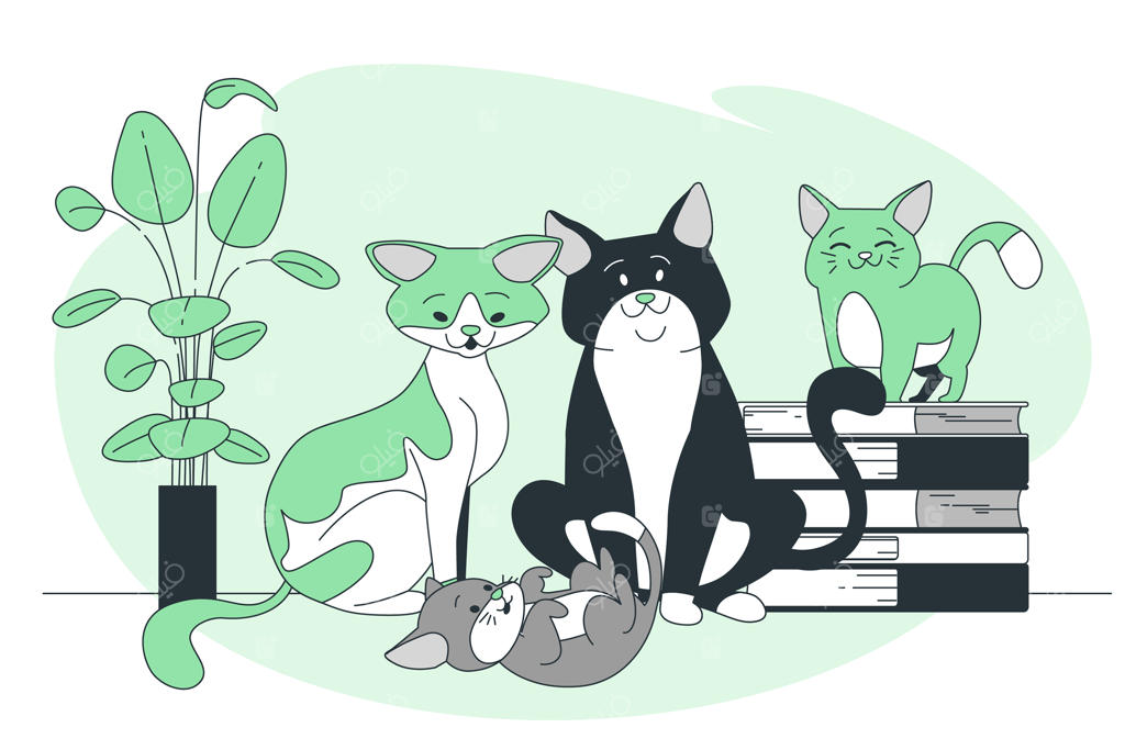 تصویرسازی خانواده گربه‌ها