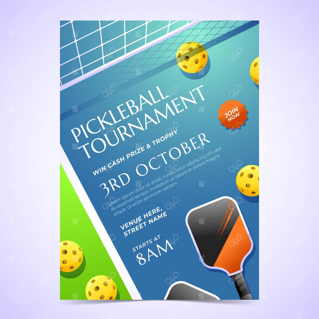 پوستر پیکلبال با طراحی گرادیان
