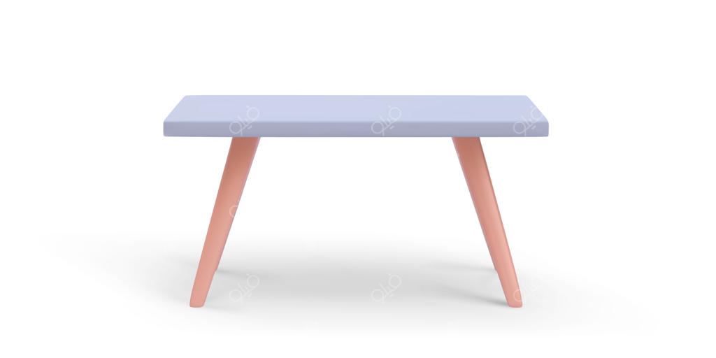 تصویر سه‌بعدی میز واقع‌گرایانه با سایه روی زمینه سفید