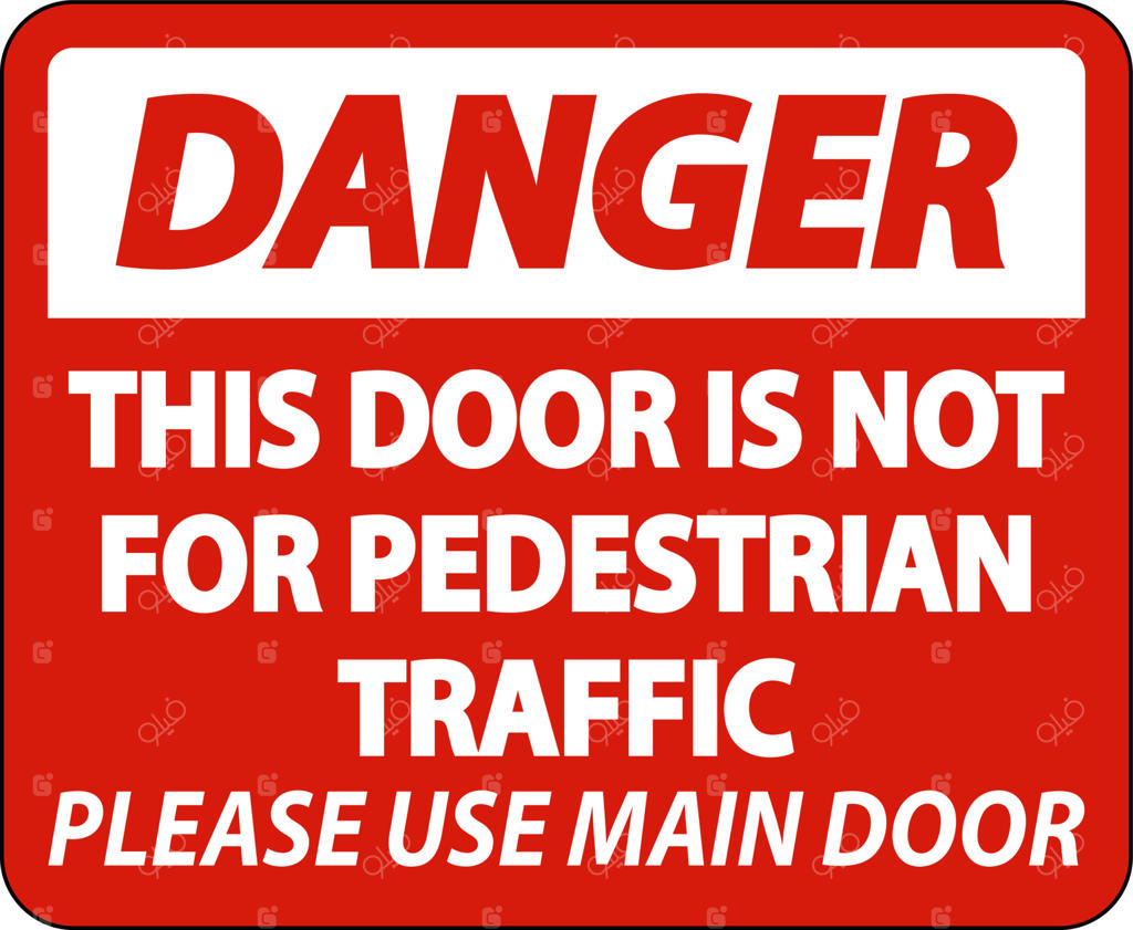 تابلوی خطر عبور عابر پیاده ممنوع روی پس‌زمینه سفید