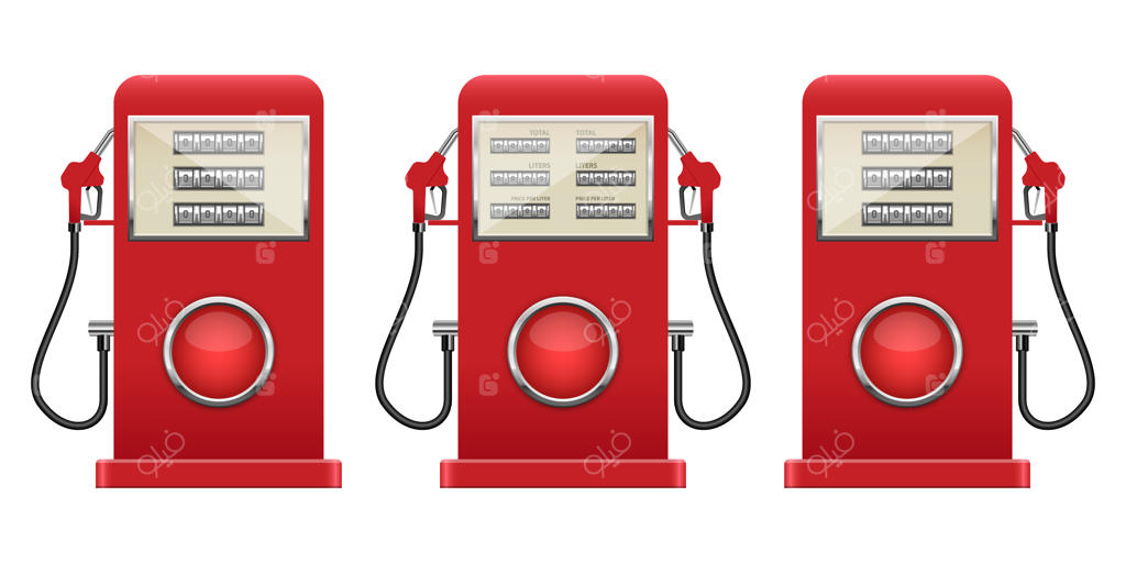 طرح گرافیکی پمپ بنزین مجزا شده از زمینه