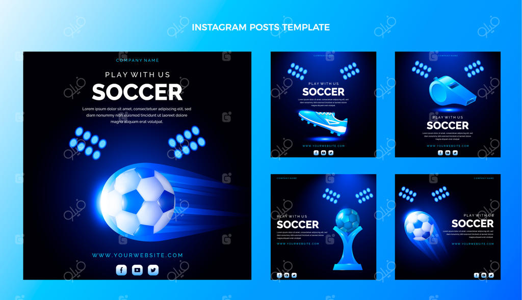 پست اینستاگرامی فوتبال با طراحی گرادیانت