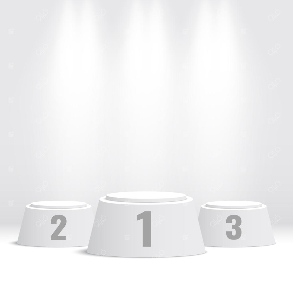 سکوی سفید برندگان. پایه. تصویرسازی.