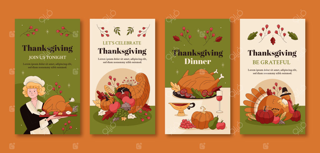 مجموعه استوری‌های اینستاگرام برای جشن شکرگزاری