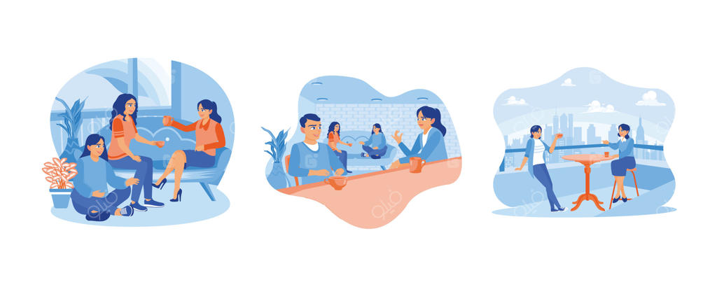 دوستان خانم در خانه نشسته‌اند. در آشپزخانه قهوه می‌نوشند و پای میز چوبی می‌خندند و لبخند می‌زنند. دو زن در باغچه‌ی روی پشت‌بام در حال استراحت هستند.