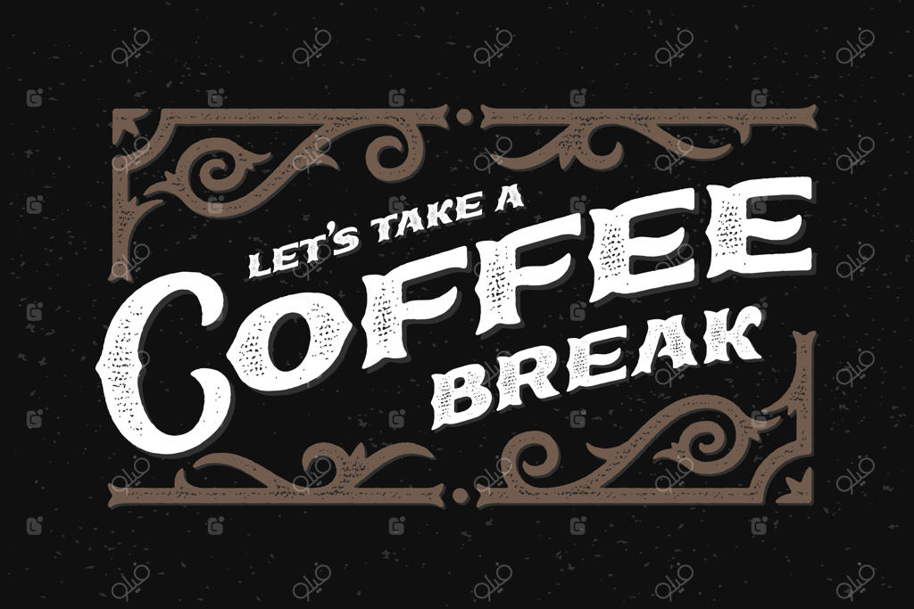 پوستر وکتور با طراحی حروف‌نگاری قهوه