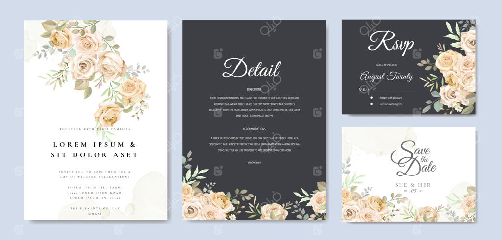 پترن زیبای کارت دعوت عروسی