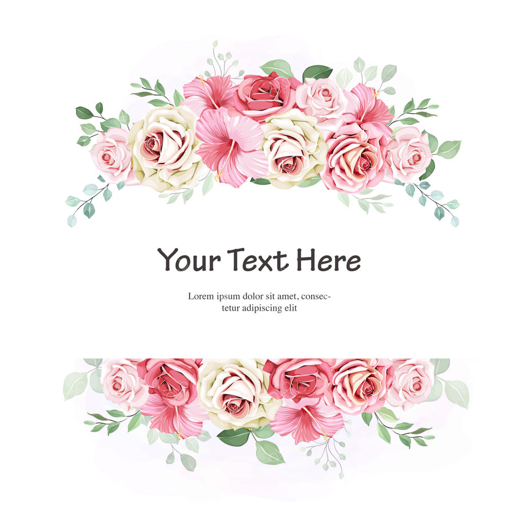 قالب قاب‌های گل‌دار با برگ‌های آبرنگی زیبا