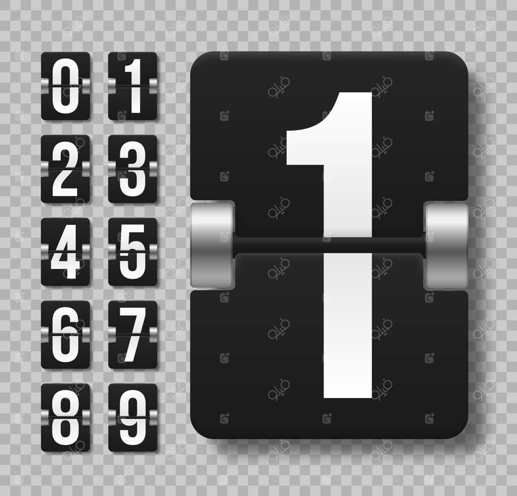 تابلوی امتیازات مکانیکی مشکی با اعداد مختلف