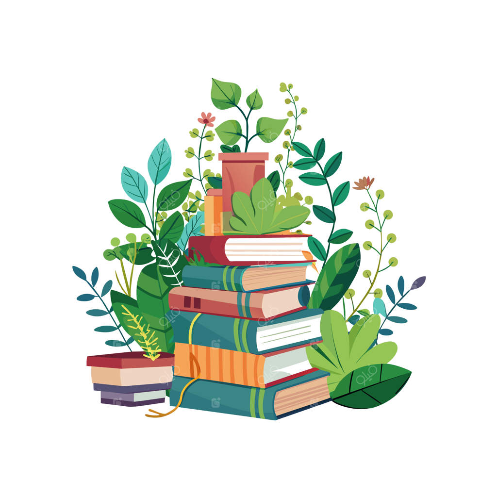 مفهوم تصویرسازی وکتور انبوه کتاب‌ها