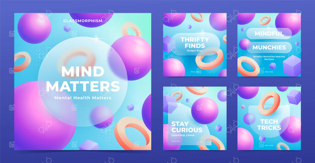 مجموعه پست‌های اینستاگرام با اثر شیشه‌گری گرادیانی