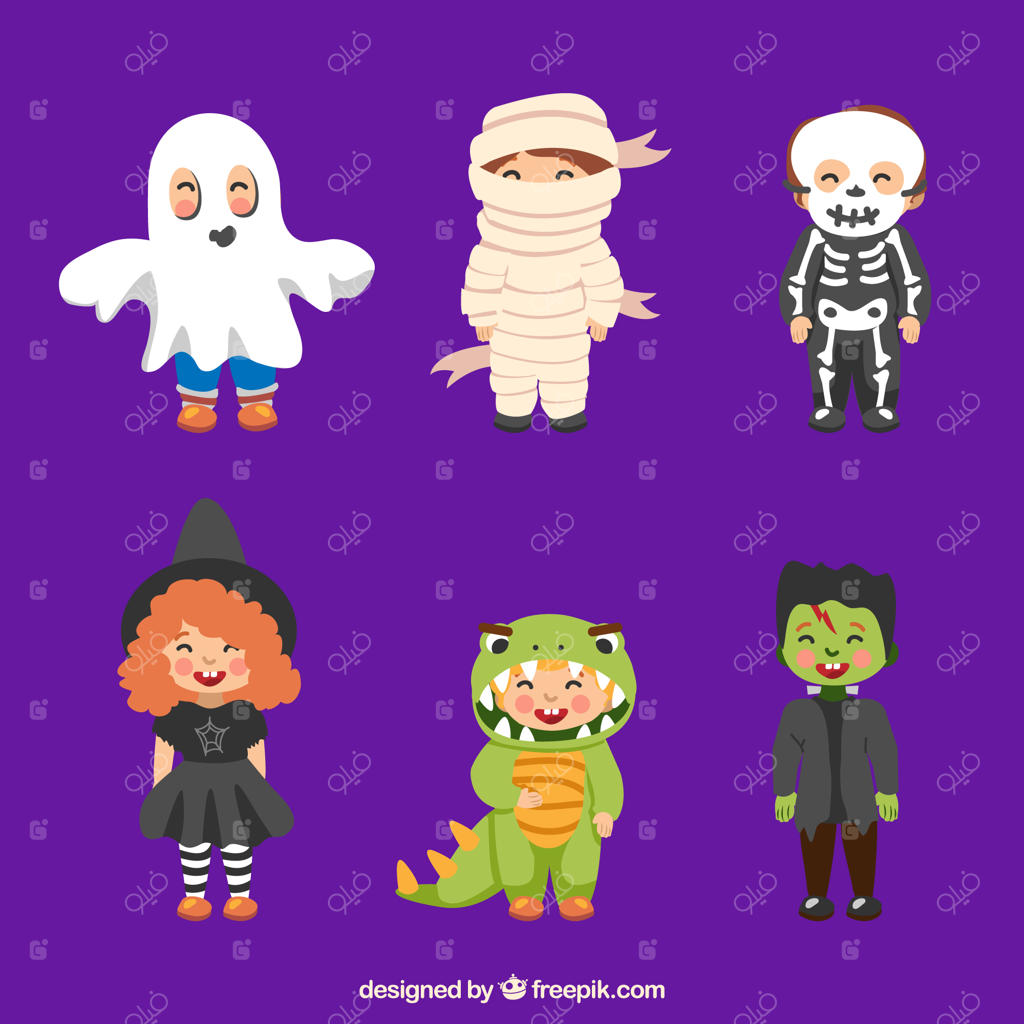 بچه‌ها در لباس‌های مختلف هالووین قید شدند