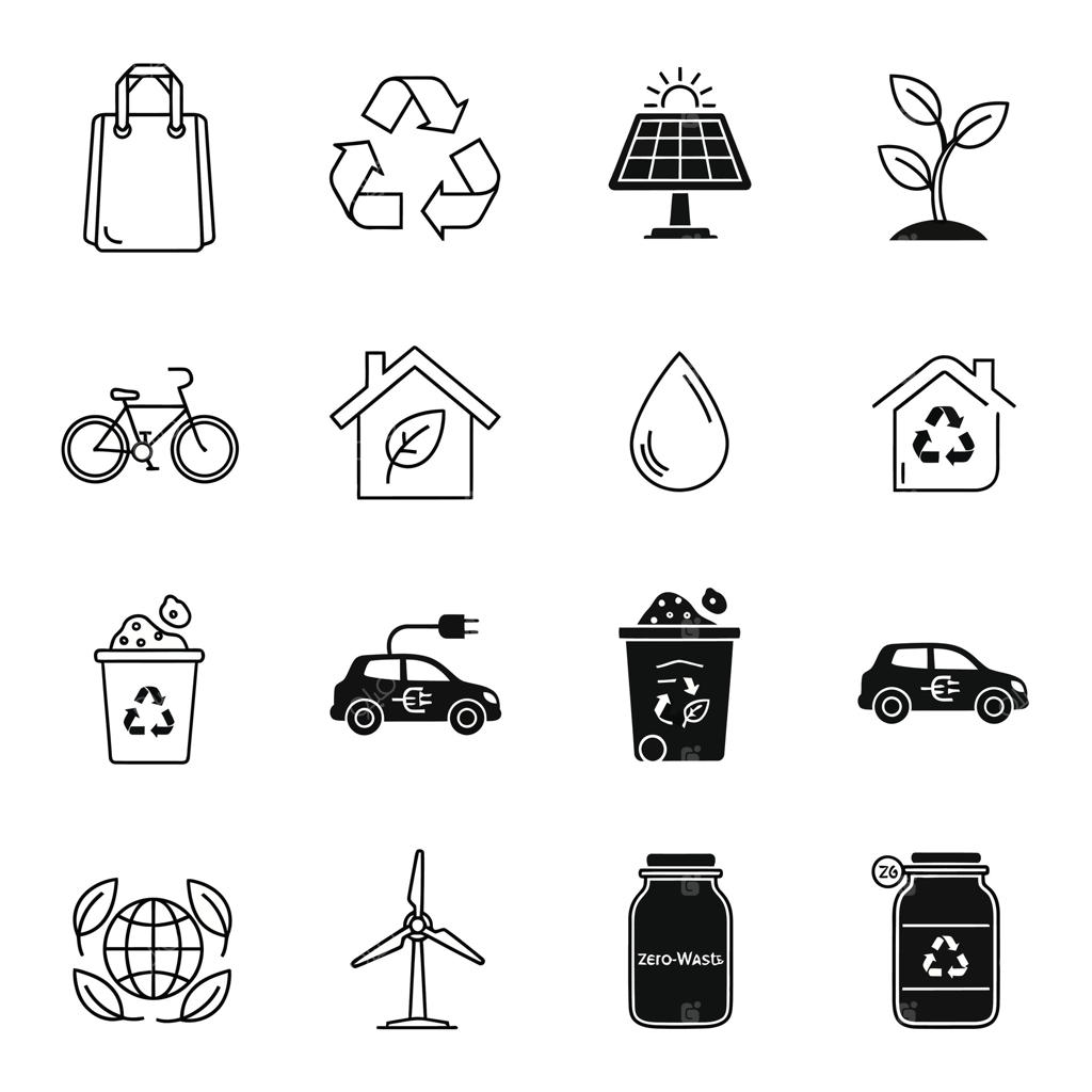 نمادهای مفهومی پایداری و فناوری سازگار با محیط زیست