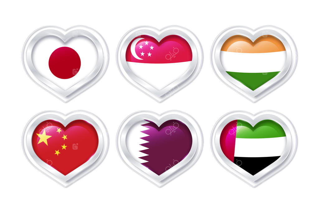 مجموعه پرچم‌های قلبی برای مسابقه آواز گرادیانت