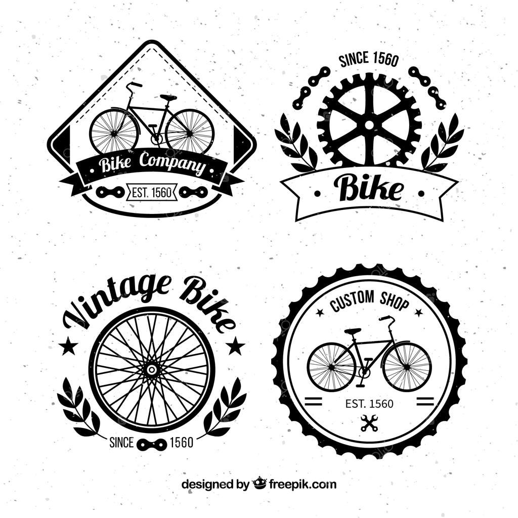 مجموعه‌ای از نشان‌های دوچرخه‌های دست‌ساز قدیمی