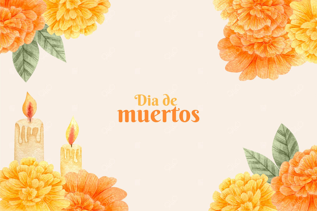 زمینه روز مردگان با آبرنگ