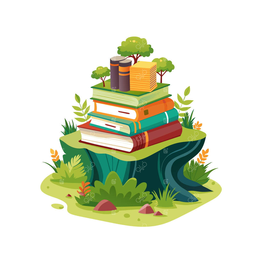 مفهوم تصویرسازی وکتوری از چیدمان کتاب‌ها