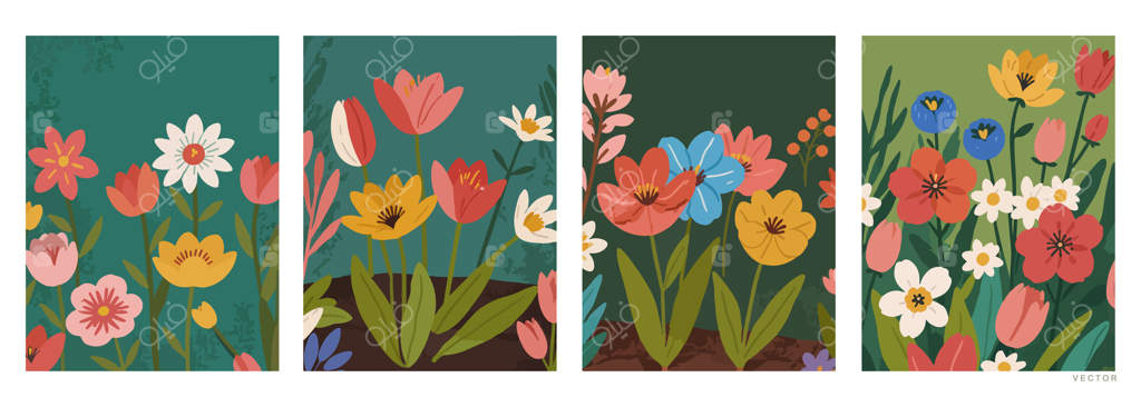 تصویر گل‌های زنده و رنگارنگ در یک باغ زیبا