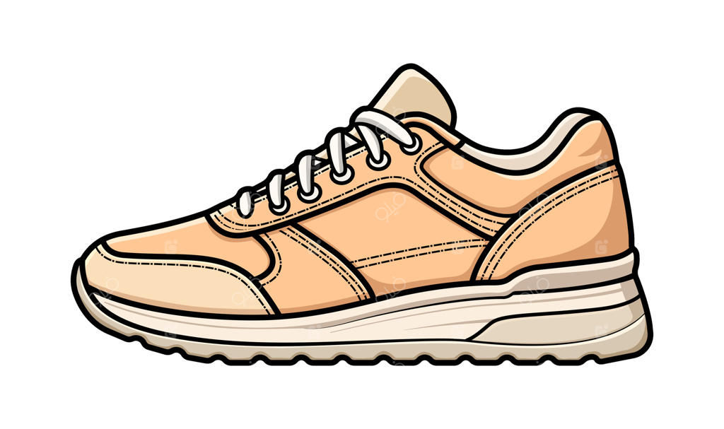 کفش ورزشی شیک با بند، تصویر کارتونی مجزا