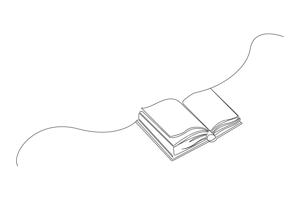 طرح خطی کتاب باز