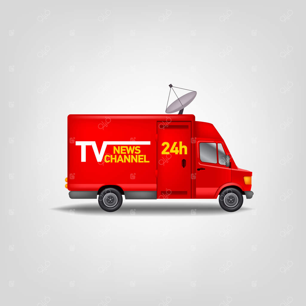 کانال خبری تلویزیون - طرح ون واقعی - قالب کامیون خدماتی آبی