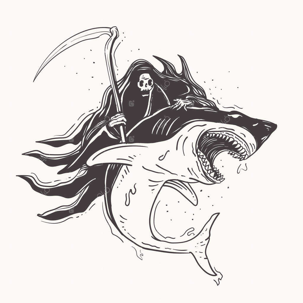 دروگر مرگ و کوسه‌ماهی