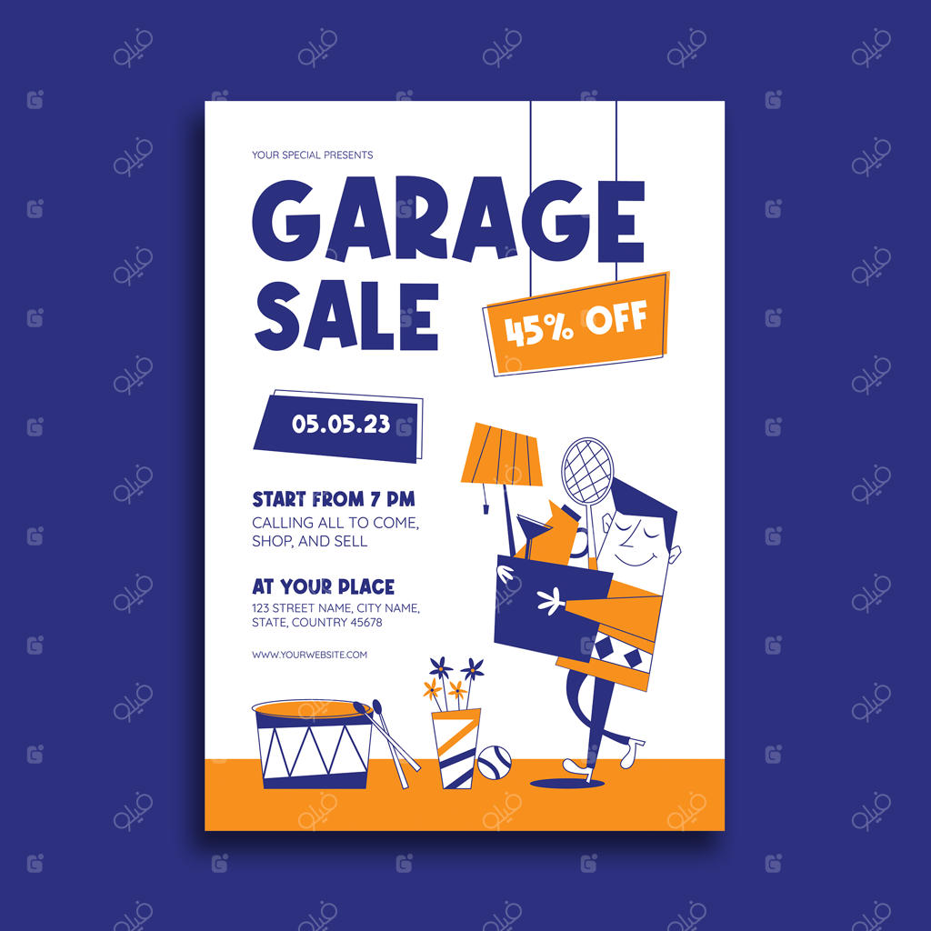 پوستر حراج با سبک قرن بیستم میلادی