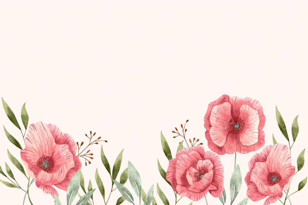 پس‌زمینه آبرنگی گل‌دار