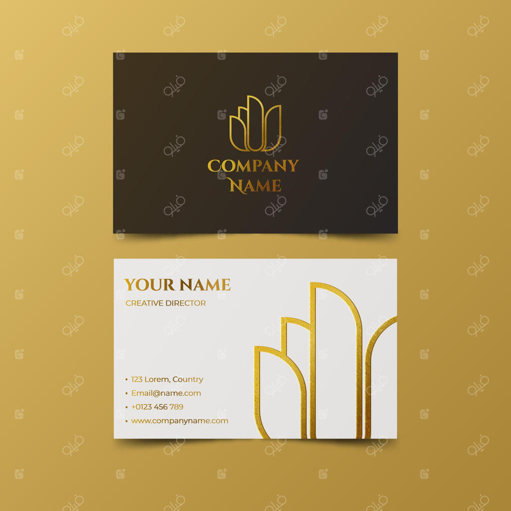 قالب کارت ویزیت با طرح طلایی