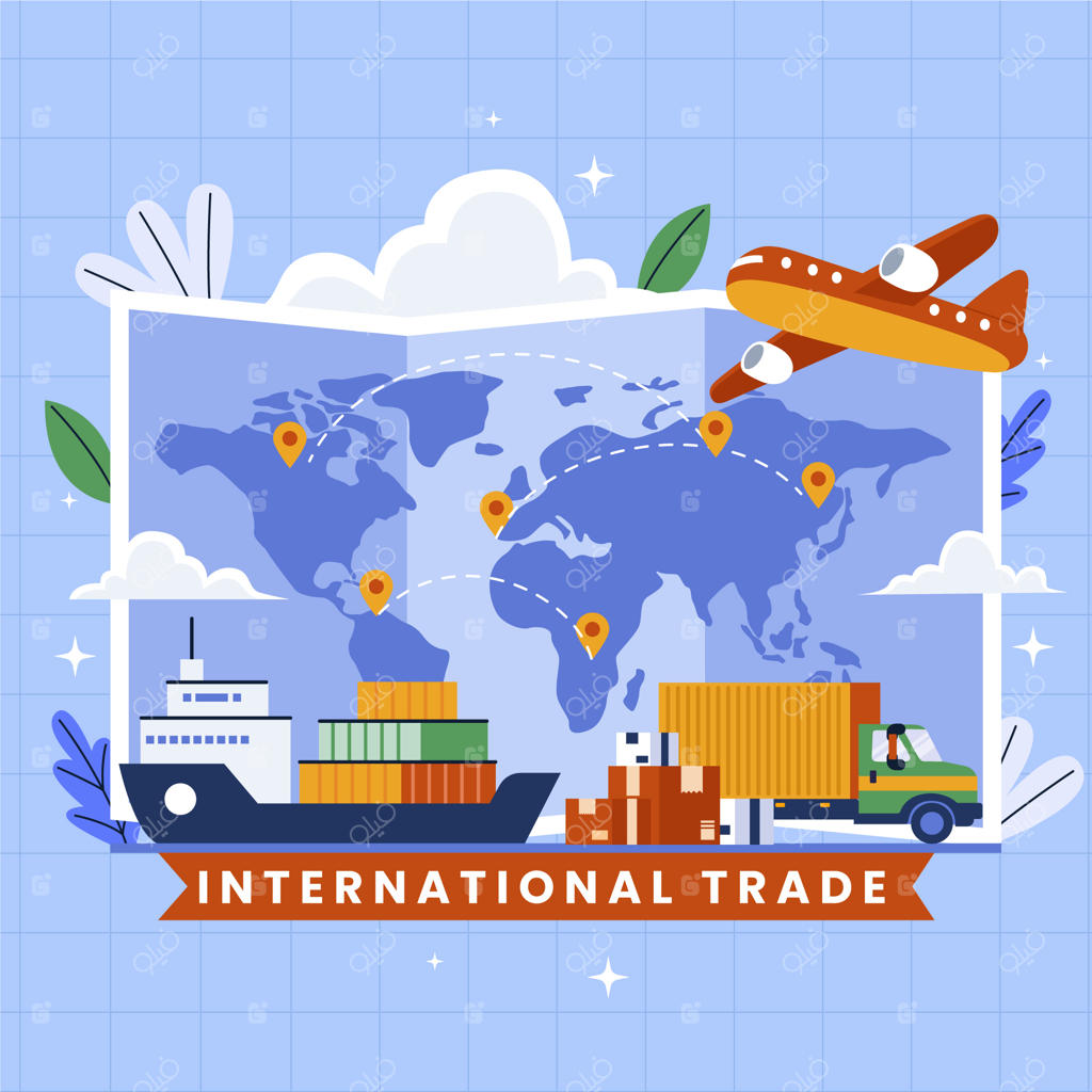 تصویرسازی دستی از تجارت بین‌المللی