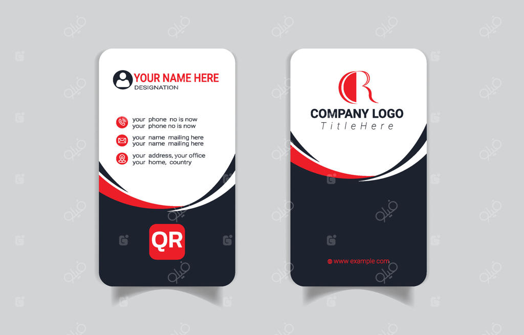 قالب کارت ویزیت مدرن شرکتی با کد QR