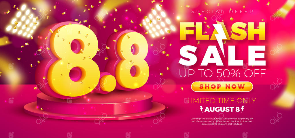 تخفیف ویژه و محدود - کاهش قیمت فوق‌العاده برای August 8 Pro Vector