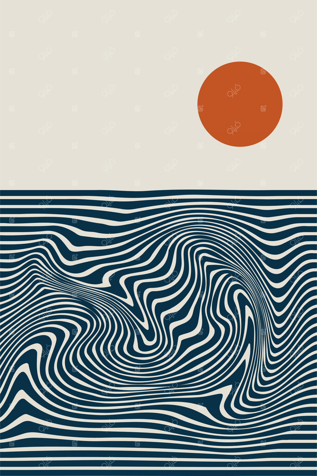 پس‌زمینه دکوراتیو با اشکال انتزاعی به سبک بوهو و باوهاوس