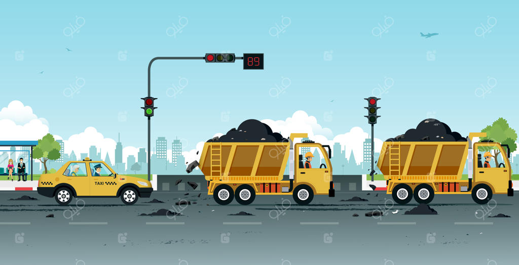 رانندگان کامیون‌های تخلیه خاک جاده‌های خاکی می‌سازند