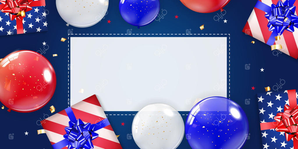 پشت‌زمینه جشن با بادکنک برای پوستر آمریکا