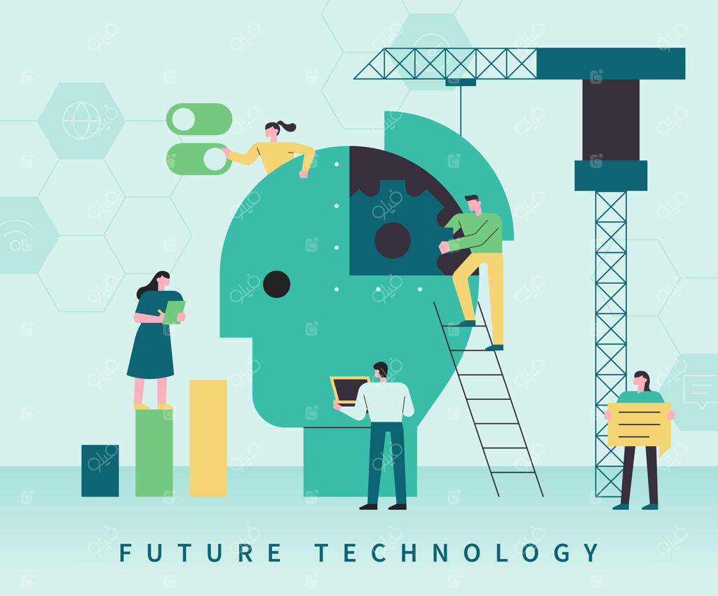 الگوی بنر وب برای مفهوم فناوری آینده