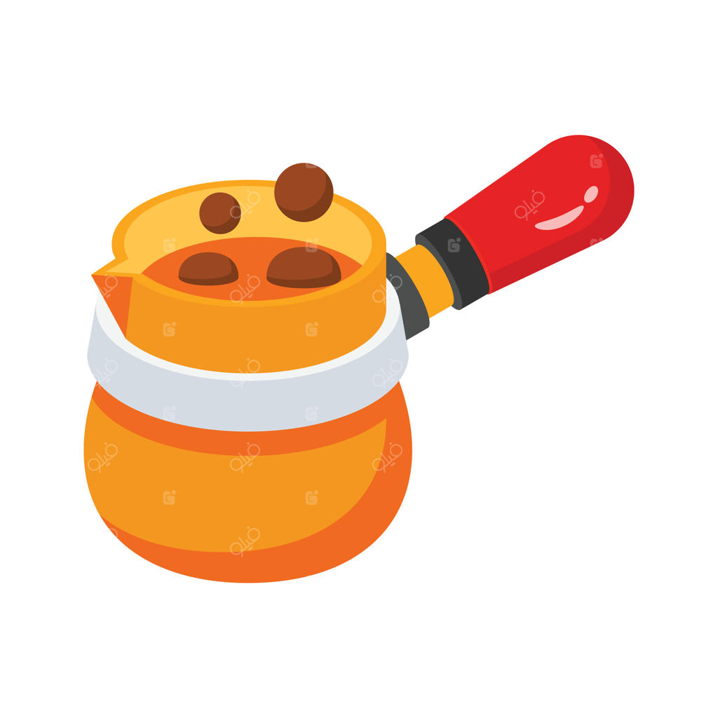 قهوه جوش سنتی ترکی با دانه‌های قهوه درون آن