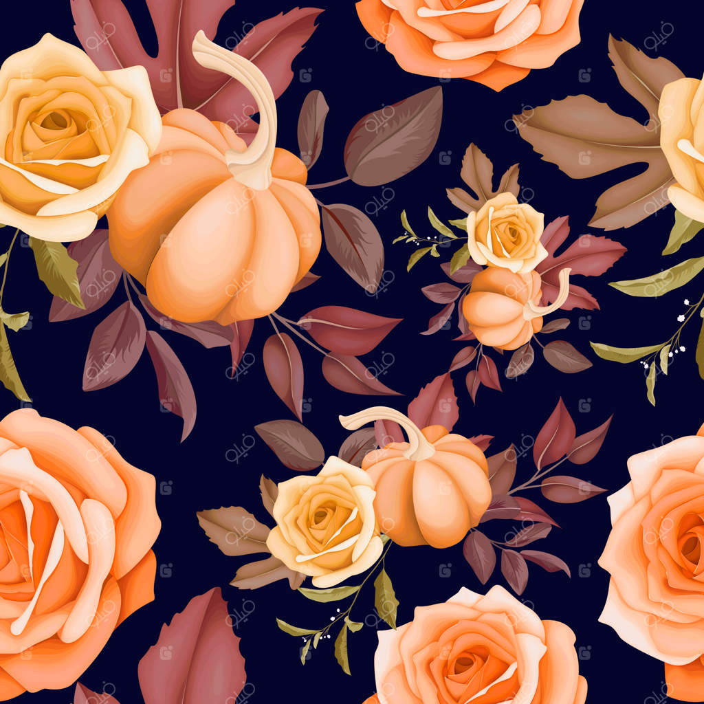 پترن زیبا و هماهنگ گل و برگ‌ها