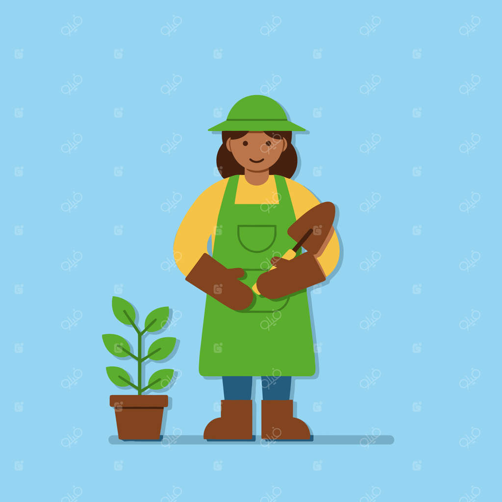 هنرمند باغبان: هنر گرافیکی وکتور نهال‌ها